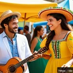 Home 18 포르투갈과 브라질의 외교 관계 - A vibrant scene depicting a cultural festival celebrating the deep-rooted ties between Portugal and ...